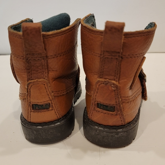 Polo boys infants toddler ranger boots kids shoes boots size 6 brown leather - Picture 3 of 8